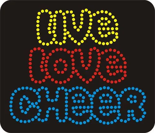 Мотив Live Love Cheer hot fix бесплатная доставка мотив из горного хрусталя с