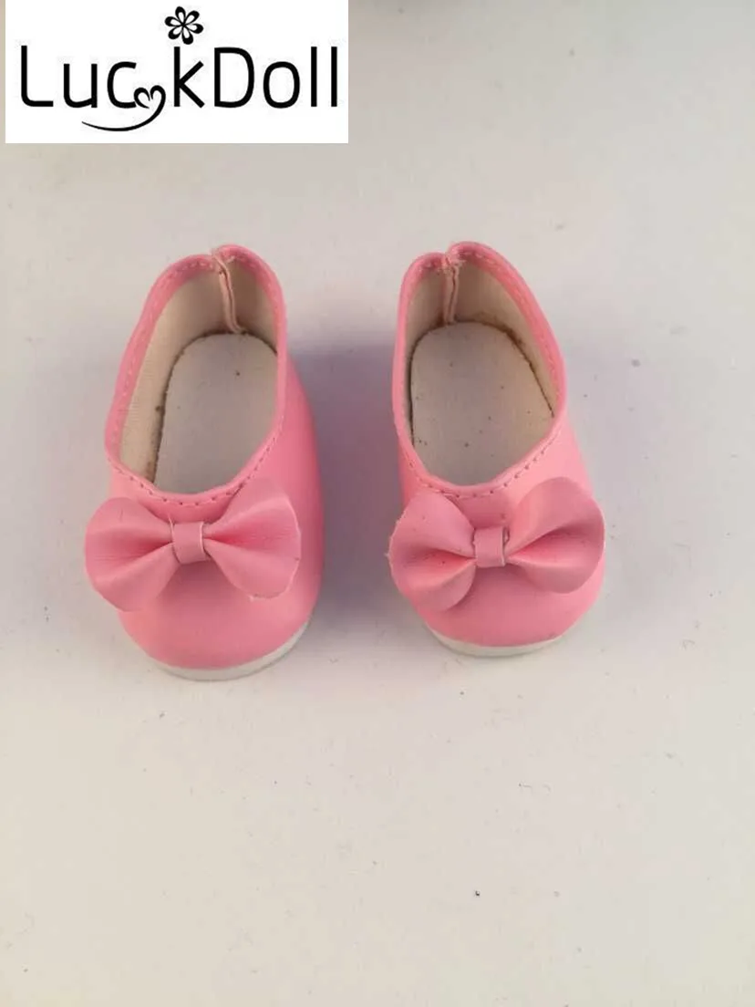 LUCKDOLL кожаная обувь с бантом подходит для американской куклы размером 14 5 дюйма