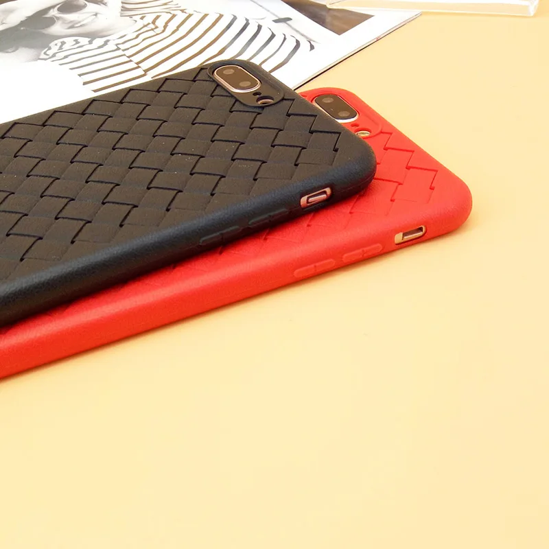 Vintage Woven Square Plaid Cases for iPhone 8 7 6 6S Plus Etui Soft Silicon Hoesjes X XS Max XR Capa Para Case | Мобильные телефоны