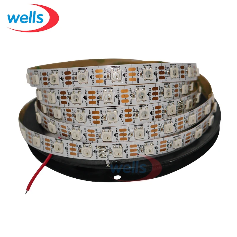 50M 10X5m 60 пикс./м индивидуально Адресуемая WS2812B WS2811 5050 RGB Светодиодная лента 5 в