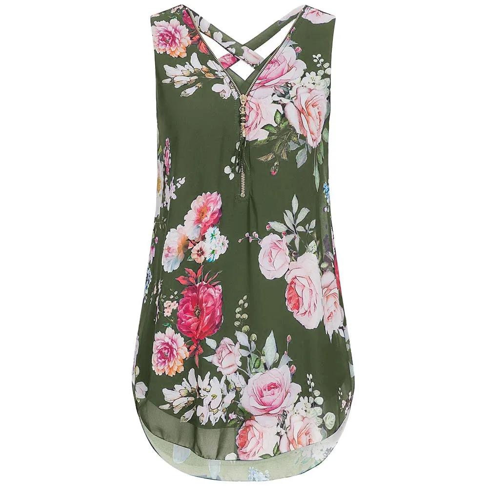 Женский шифоновый жилет без рукавов с v образным вырезом и глубоким на молнии