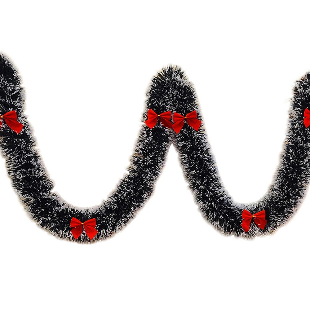 with 5 red bowknot Прямая поставка, 2 м, Рождественская гирлянда, домашние, вечерние, настенные, на дверь, Декор, Рождественская елка, украшения, мишура, полоски с бантом, вечерние принадлежности - Цвет: with 5 red bowknot
