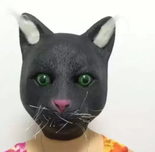 Черная Новинка Роскошная натуральная латексная резиновая полноразмерная маска