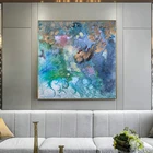 Современная абстрактная картина маслом водяной лилии на холсте плакаты и принты настенные художественные картины для гостиной квадратные Декор без рамки