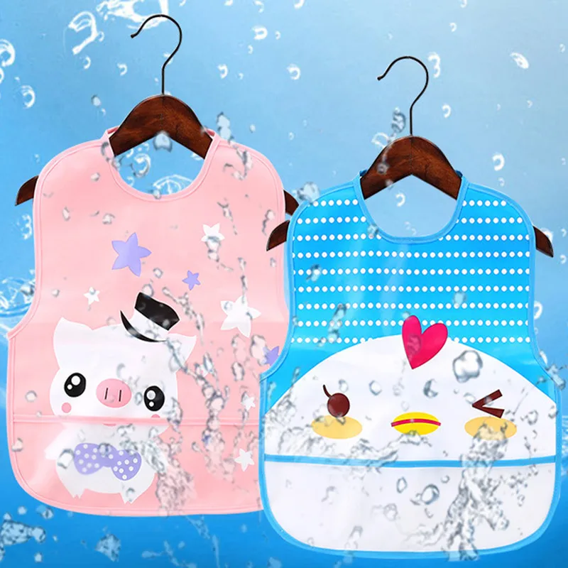 Cute Cartoon Soft Baby Bibs Feeding Apron Smock Waterproof Children Bib Burp Clothes Eat Toddler Baberos Bavoir Clothing