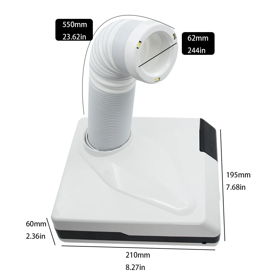 60W 3 LED Light Nail Dust Collector Machine Nail Vacuum For Manicure Vacuum Cleaner Nail Art Nail Fan Dust Suction