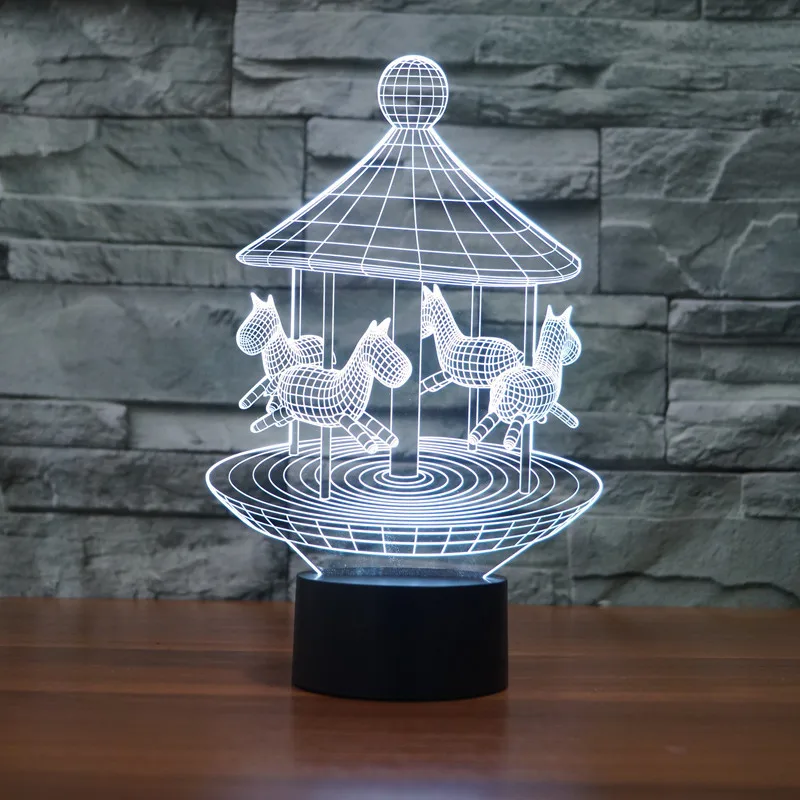 Новинка товары мультяшная Милая лошадь usb 3d настольная лампа напрямую USB