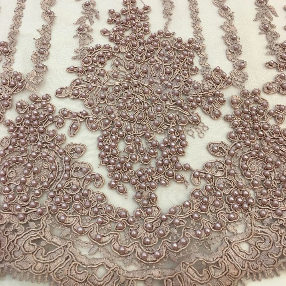 navy blue luxury beaded lace fabric/corded beads 5yards/lot for evening gowns/proms/wedding dress/garment | Дом и сад