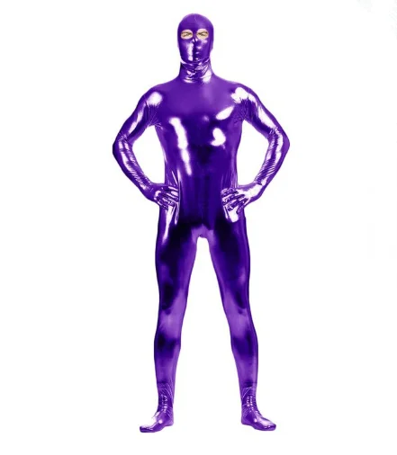 Металлический спандекс боди комбинезон сексуальный унисекс Zentai полный костюм