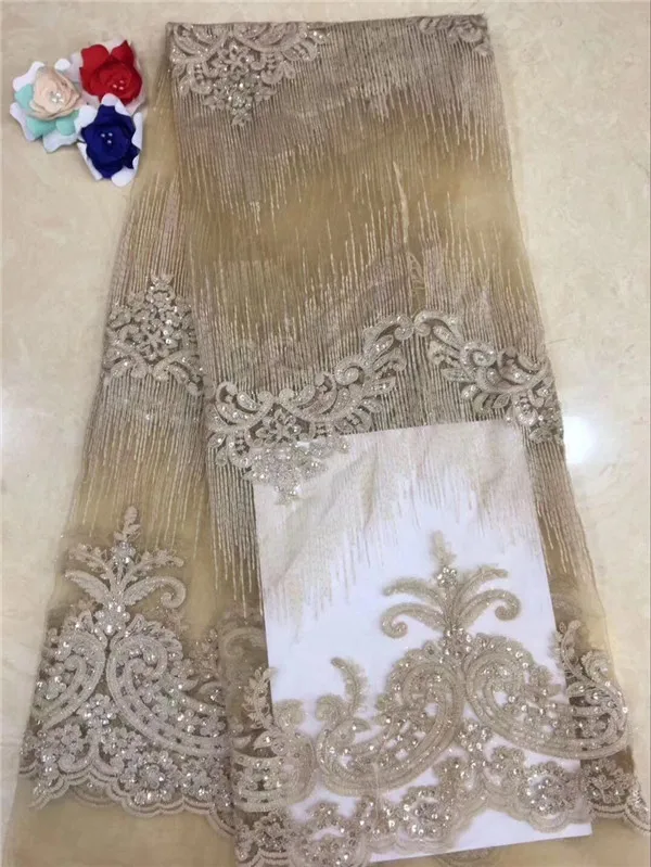 Most fashion Embroidered african tulle lace cloth beaded french mesh material for wedding/party dress PNZ806(5yards/lot) | Дом и сад