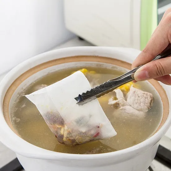 100 шт./компл. нетканые пустые чайные пакетики струнное уплотнение фильтр травы