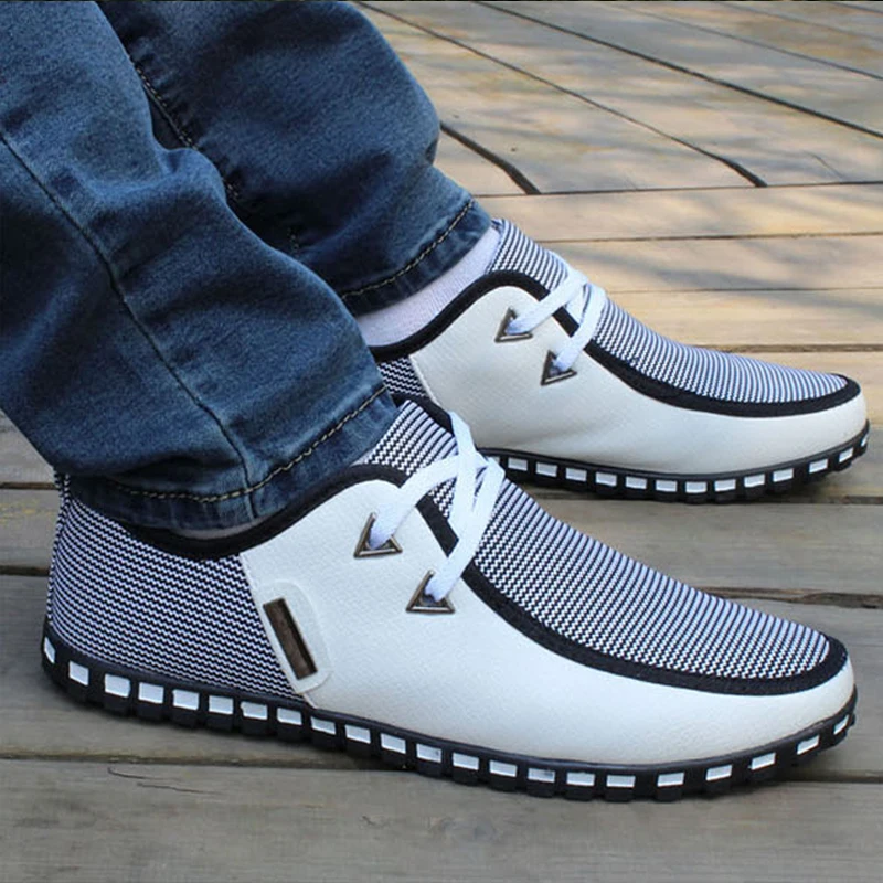 Новые модные повседневные мужские ботинки весна-осень многоцветные на плоской