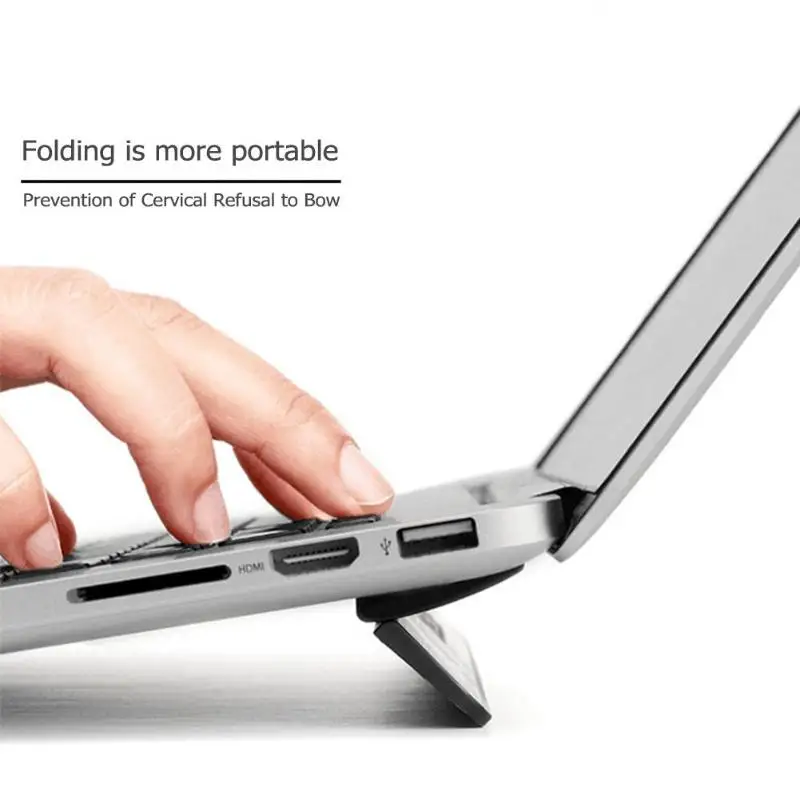 Эргономичная подставка для ноутбука Macbook air 13,3 Pro, портативная Регулируемая офисная подставка для ноутбука, черного цвета