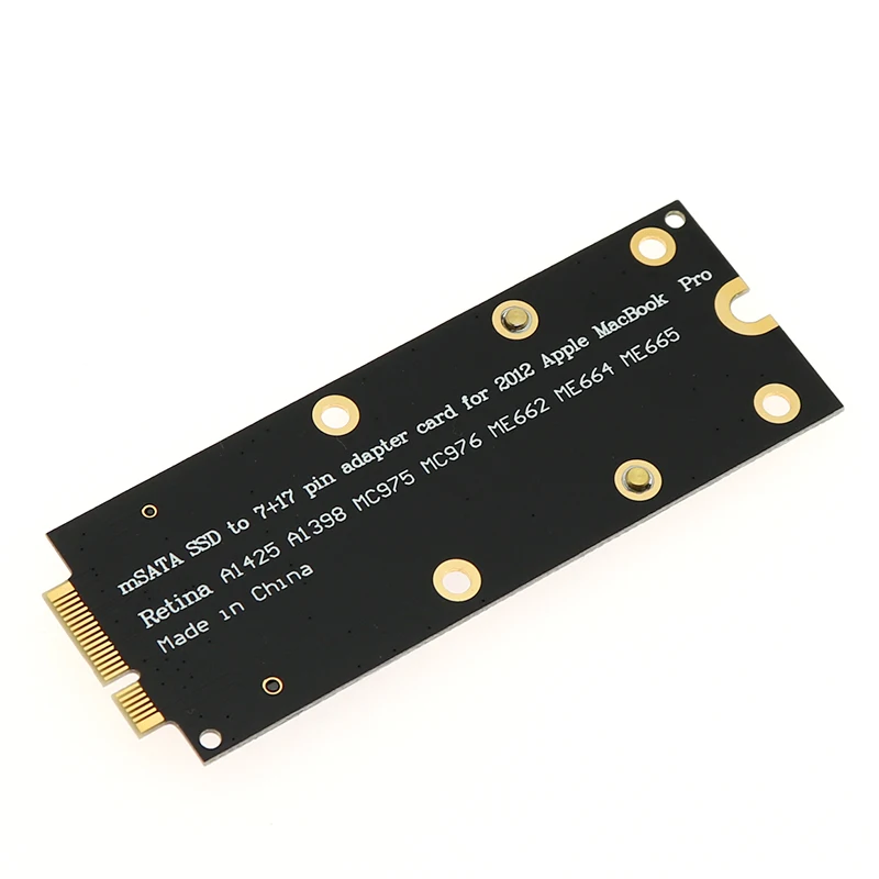 Высококачественный адаптер mSATA As SSD для MacBook Pro retina 2012 IMAC A1398 MC975 MC976 Черный Прямая