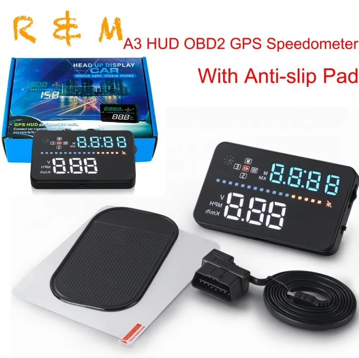 Дисплей автомобиля gps Head up A3 display HUD Скорость проектор автомобилей hud velocimetro