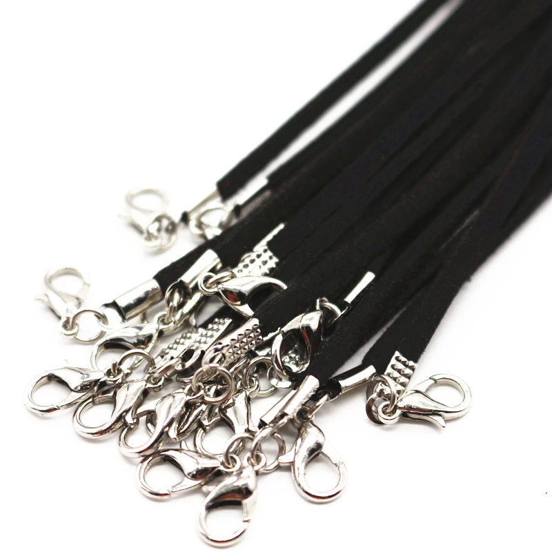 50 шт./лот регулируемое ожерелье из искусственной замши черного цвета шнур с