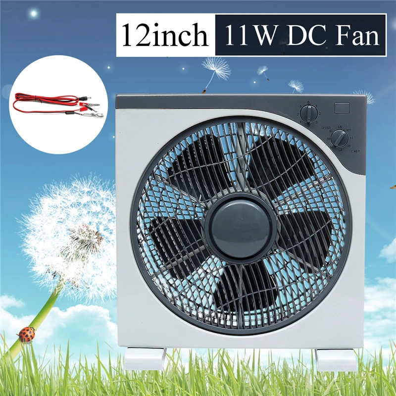 

12inch 11W DC12V Fan With DC-crocodile clip line Three-speed adjustment Silent Portable fan For Office Home outdoor activities