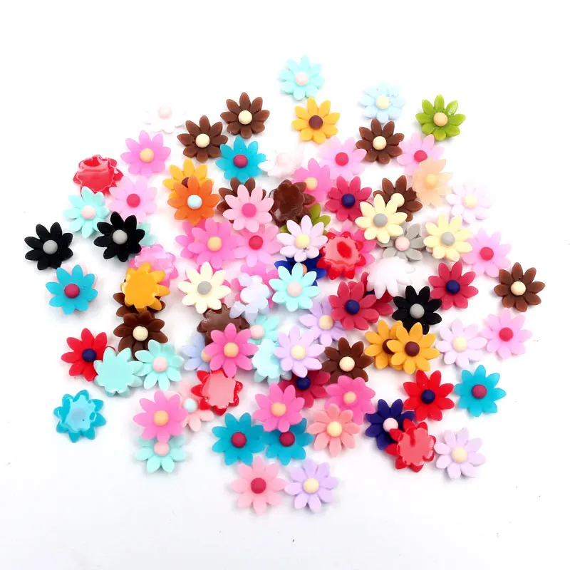 100 шт. смешанные цветы украшения из смолы с плоским основанием кабошон аксессуары
