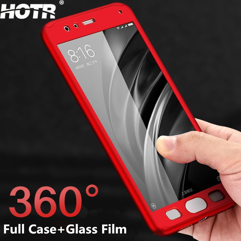 Чехол HOTR Mi 6 для Xiaomi Mi6 защитный чехол 360 полная защита Жесткий ПК + пленка экрана из