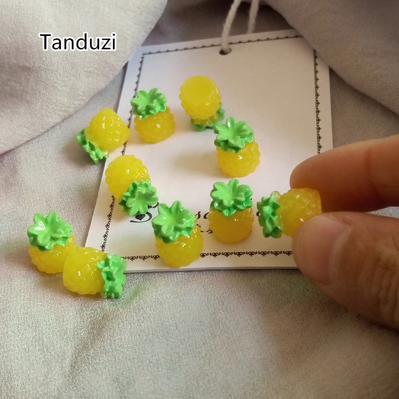 Tanduzi 20 шт. миниатюрная Смола ананас плоская на спине кабошон смолы имитация еды | Статуэтки и миниатюры -32716868888