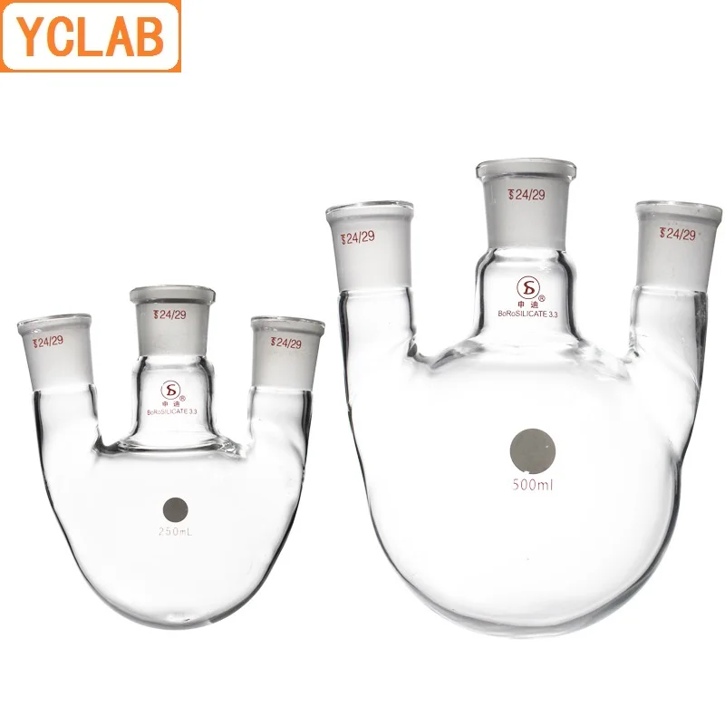YCLAB 5000 мл 40/38 & 24/29*2 дистилляционная фляга 5л прямая форма с тремя шейками