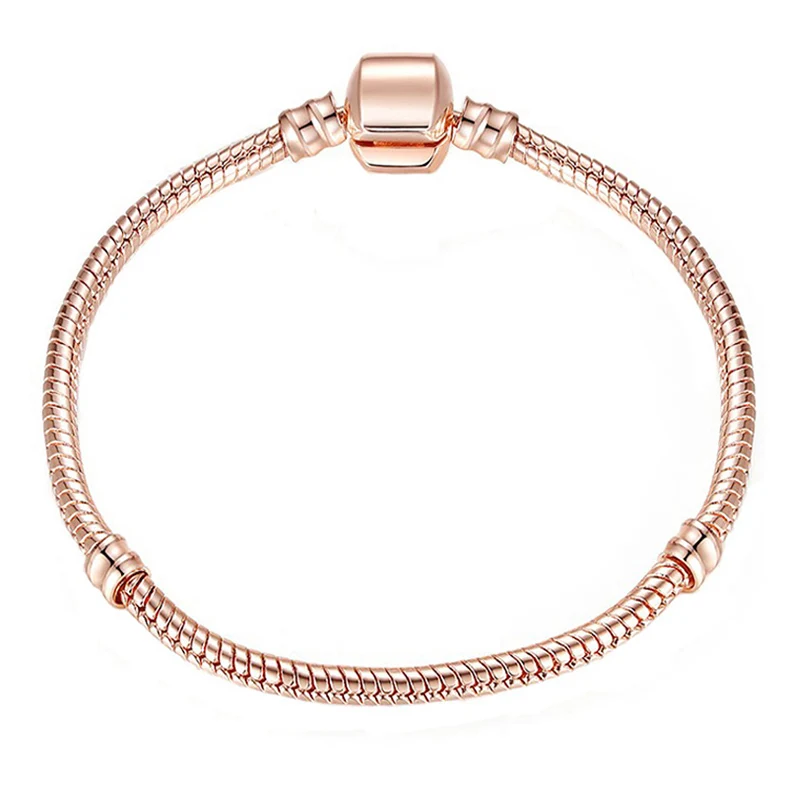 Rose Gold Boosbiy, высокое качество, Ретро стиль, 6 стилей, очаровательный брендовый браслет для женщин, европейский стиль, очаровательные браслеты, сделай сам, изготовление ювелирных изделий, подарок - Окраска металла: Rose Gold