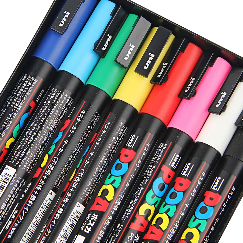 1 шт. UNI Posca маркеры 0 9 мм 3 17 цветов PC 3M базовый маркер для постеров рекламных