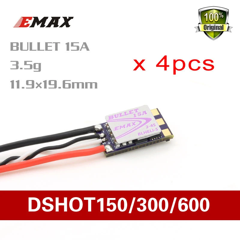 Emax 4x Bullet BLHeli S 15A FPV ESC с электронным контролем скорости 2 4 бесщеточный|electronic speed