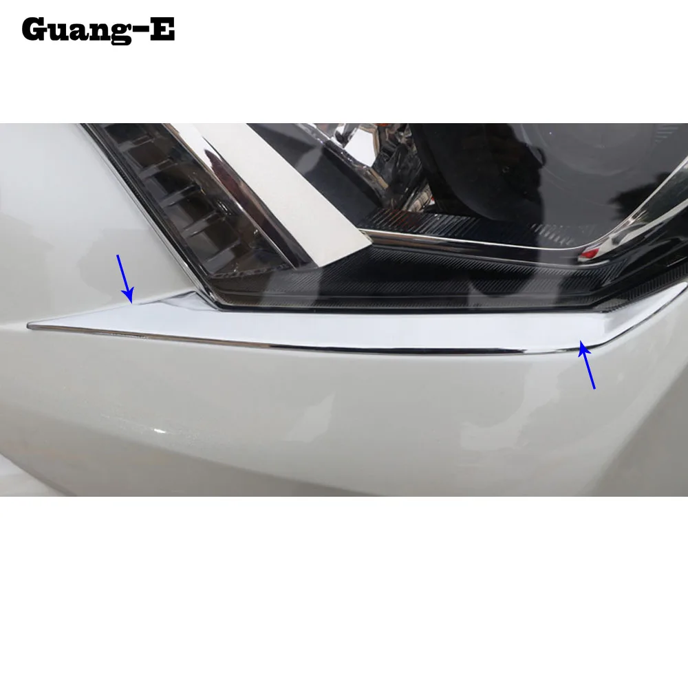 

Car styling body head front Eyebrow/trim light lamp frame stick ABS Chrome hoods moulding 2pcs For Toyota RAV4 2016 2017 2018