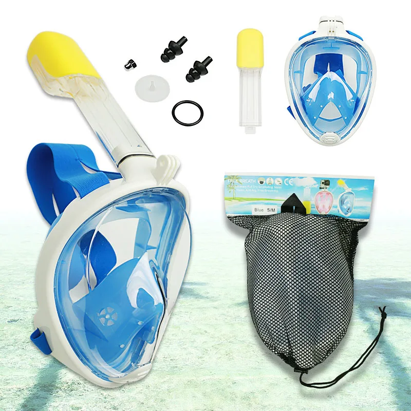 Маска для подводного плавания полностью закрывающая лицо панорамный вид