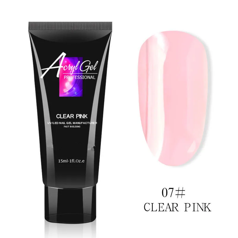 07 Clear pink 1 шт., уф-гель для ногтей с кристаллами, светодиодный гель для ногтей, гель-лак, желе, акриловый гель для ногтей - Цвет: 07 Clear pink