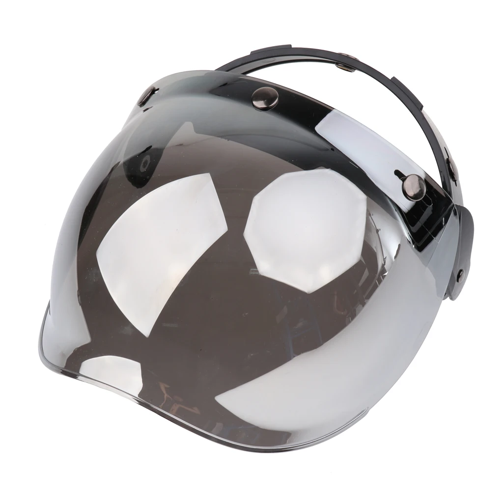 

Motorcycle Bubble Helmet Shield 3-Snap Face Mask Wind Shield PC Lens