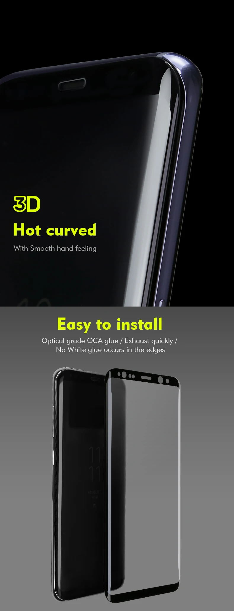 Benks 3D термоизгиб край закаленное стекло Полный экран протектор для samsung s8 s8 плюс изогнутый полный экран крышка защитная пленка