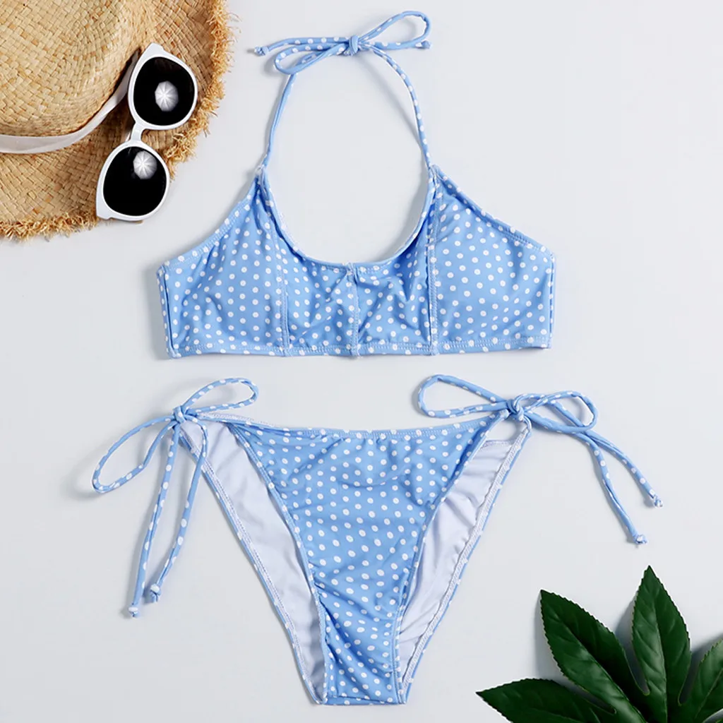 SAGACE Breathable Swim Suit Swimwear Womens Blue Dot Bra Bikini Set Swimsuit Bathing Beachwear Vacation | Спорт и развлечения