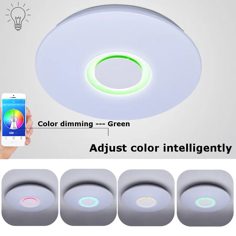 Mordern Светодиодный потолочный светильник, Диммируемый RGB 85-265 в приложение дистанционное управление синий зубочистка динамик спальня гостиная умный потолочный светильник