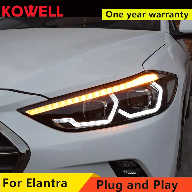 KOWELL стайлинга автомобилей для 2018 2019 фары автомобиля Hyundai Elantra светодиодный задний