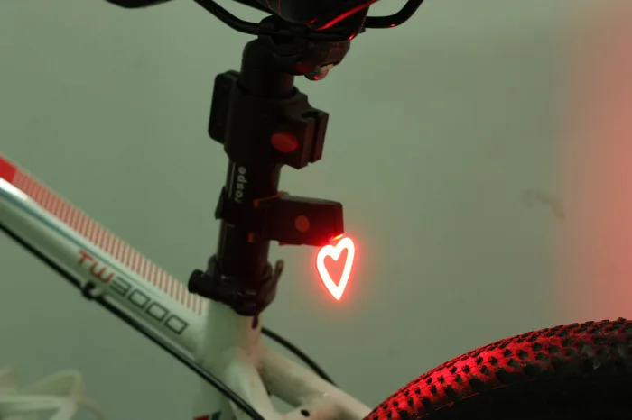 COB круглый сердечный костяной USB велосипедный задний фонарь велосипедная лампа