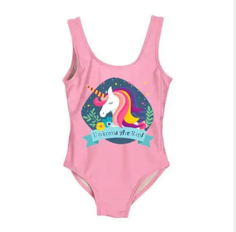 Купальник Funfeliz для девочек 2-8 лет, Цельный купальник для маленьких девочек, милый детский купальный костюм с фламинго, детские купальные костюмы принцессы