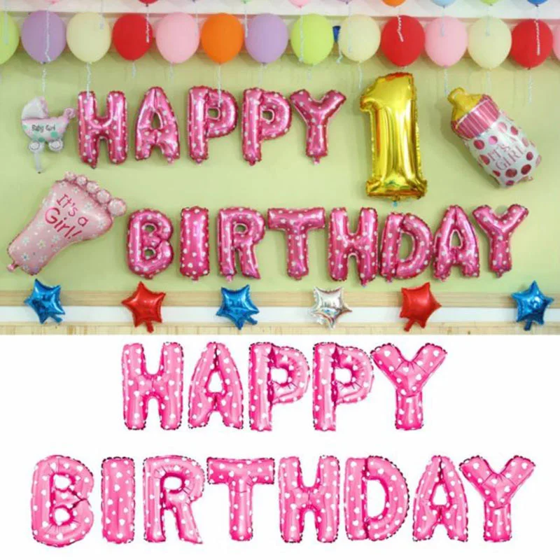 Первая девочка розовый день рождения украшение Единорог шар фольги шары ребенок