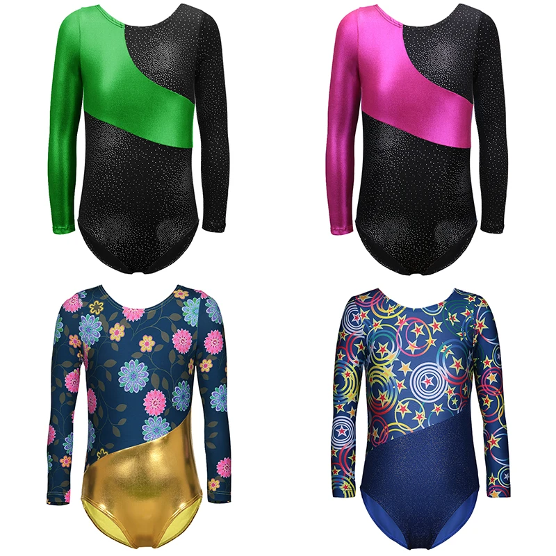 Gymnastics Leotards Toddler Girls Ballet Tutu Long Sleeves Dance Leotards Dress Ballet Costumes Acrobatics for Girls Dance Wear