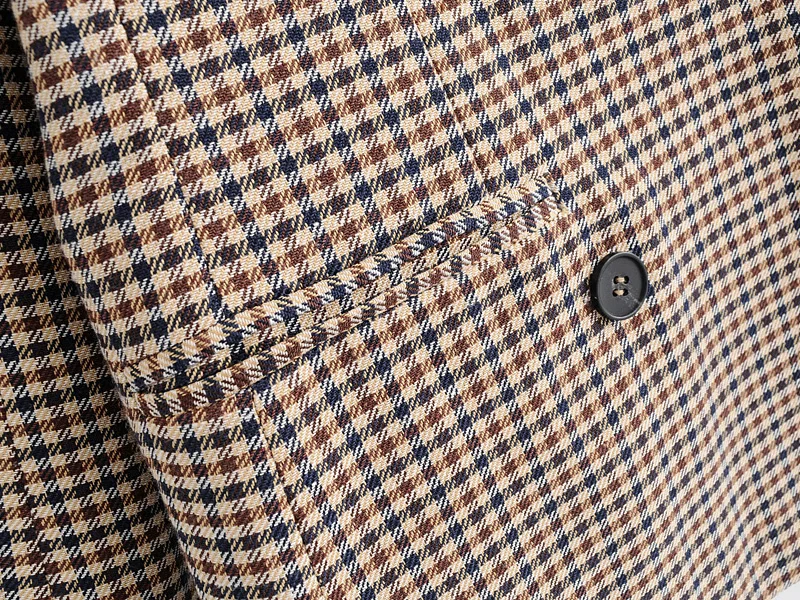 

2019 Spring Long Sleeve Coat Women Jacket Jacket Women Casual Plaid Coat Khaki Womens Clothing