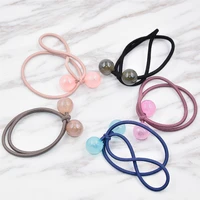 5piece lot colorful fashion girl ball elastic hair bands tie rope ring rubber bow ponytail holder hair bands 5 colors