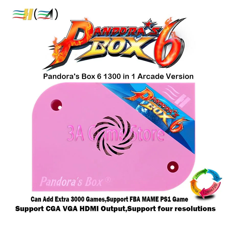 Pandora's Box 6 Arcade jamma board 1300 в 1 поддержка FBA MAME PS1 игра может дополнительно 3000 игр