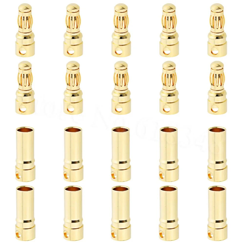 10 компл./Лот гнездовой штекер 3 5 мм золотые банановые разъемы Bullet RC ESC LIPO