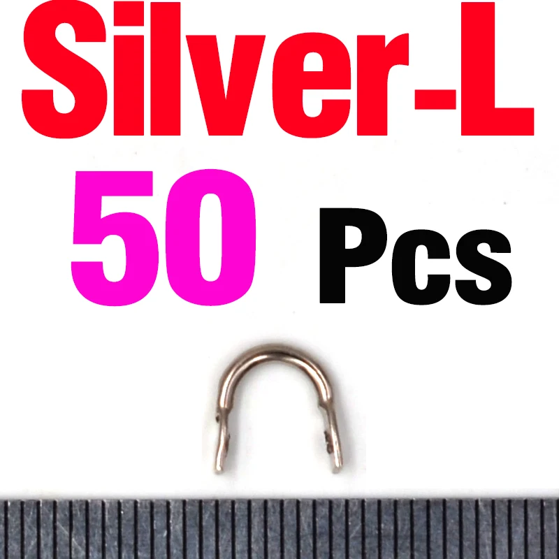 Silver L 50Pcs MNFT 50 шт. Спиннер легкий Спиннер кливисы сложенный Размер L/M/S золотой серебряный DIY рыболовные аксессуары для приманки - Цвет: Silver L 50Pcs