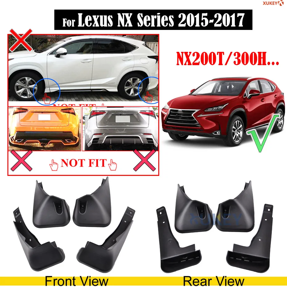 NX SERIES 15-17 Xukey Брызговики для LEXUS CT IS ES RX NX Брызговики передние и задние брызговики CT200 IS250 ES350 RX350 RX450H NX200T 300H - Цвет: NX SERIES 15-17