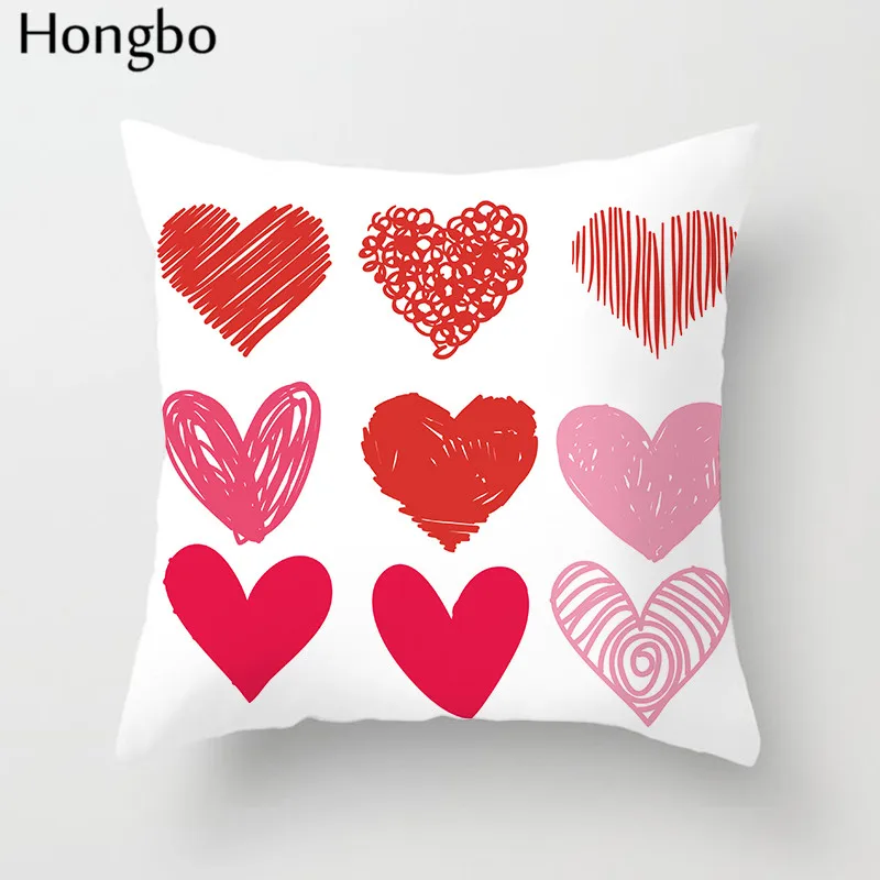 Чехол для подушки Hongbo Pink Love полиэстеровый мягкий декоративный чехол диванной