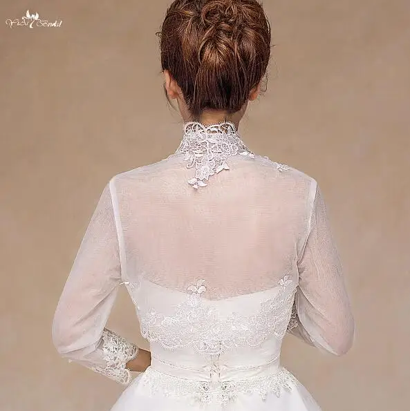 off white RSJ118 реальные фотографии Yiaibridal Венеция кружево с длинным рукавом красный Болеро - Цвет: off white
