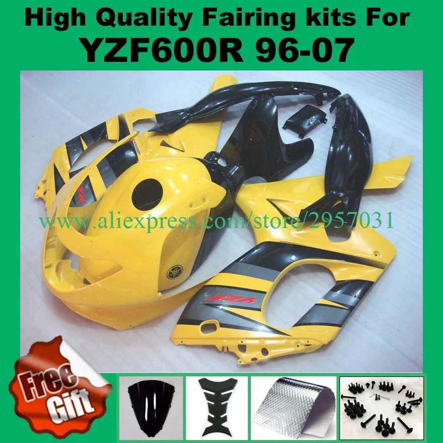 

Free screws+gifts For YAMAHA YZF600R 96-07 Yellow Black YZF 600R 600 96 97 98 99 00 01 02 03 04 05 06 07 Fairing