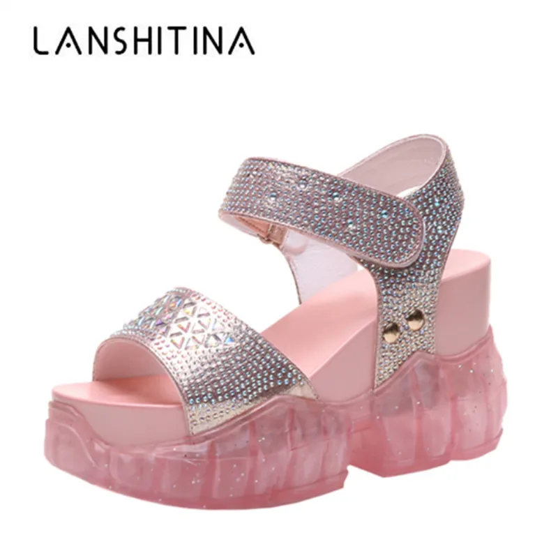 2019 г. женские босоножки на высокой платформе новые летние пляжные сандалии со